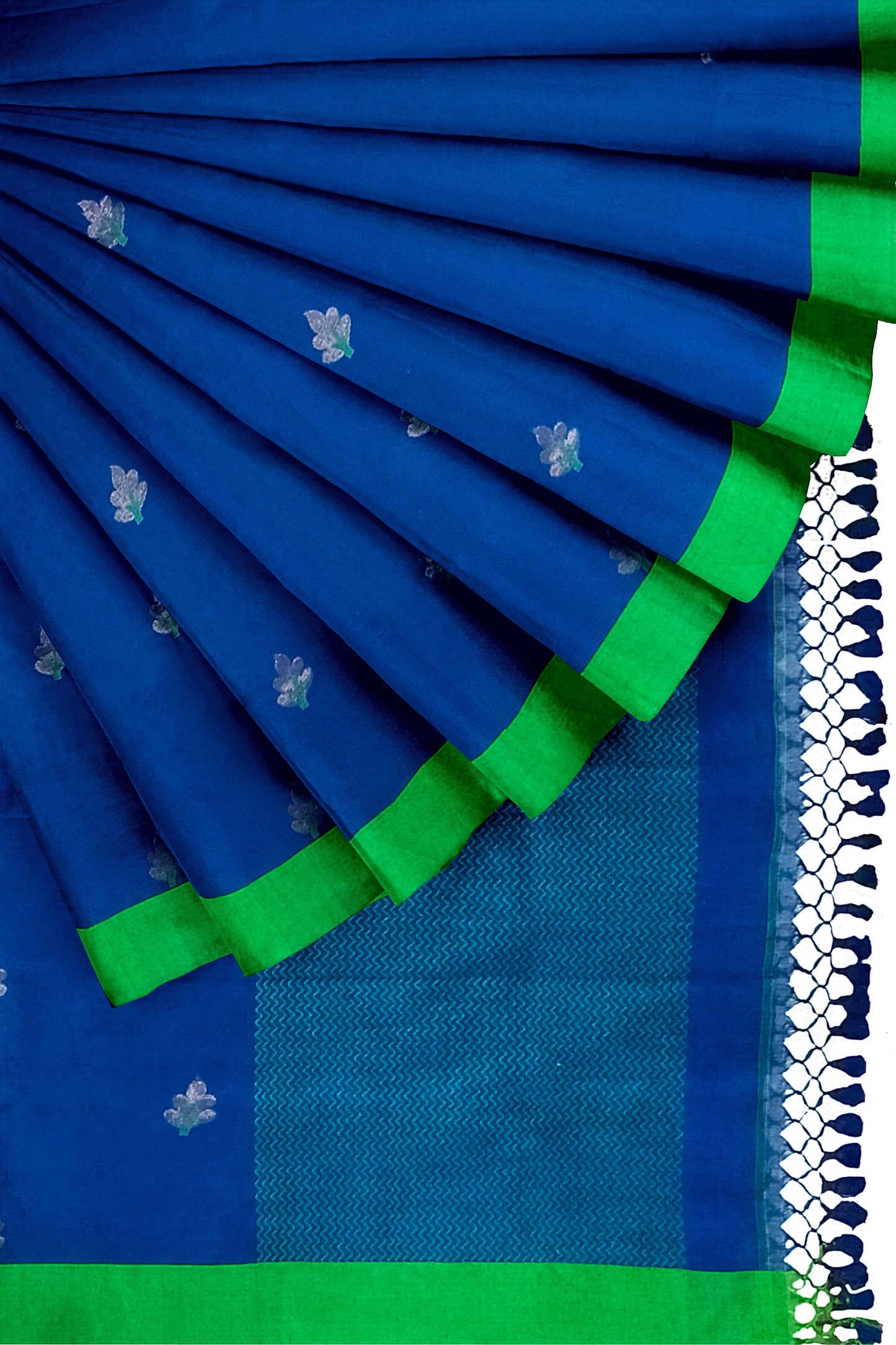Premium Quality Soft Cotton Handloom Sarees (Royal Blue)