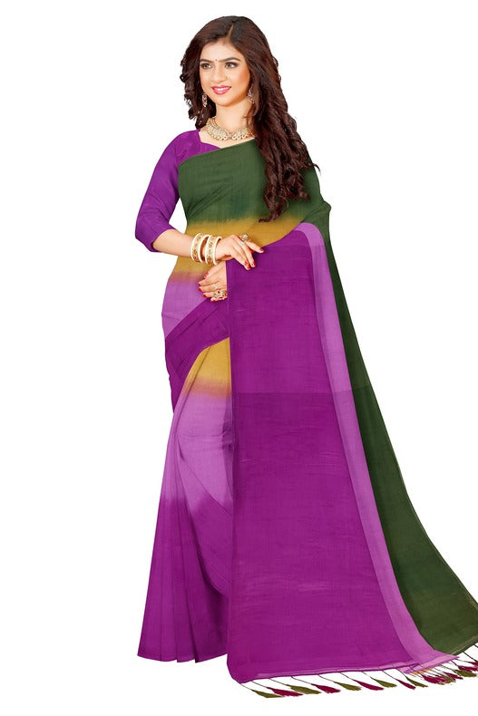 Experience Comfort and Elegance: Multicolor Handloom Saree in Soft Mull Cotton