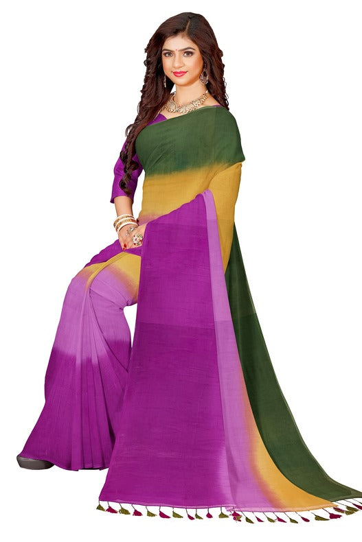 Experience Comfort and Elegance: Multicolor Handloom Saree in Soft Mull Cotton